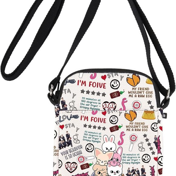 Chic Waterproof Adjustable Crossbody Bag for K-Pop Enthusiasts - Black - Picture 1 of 7